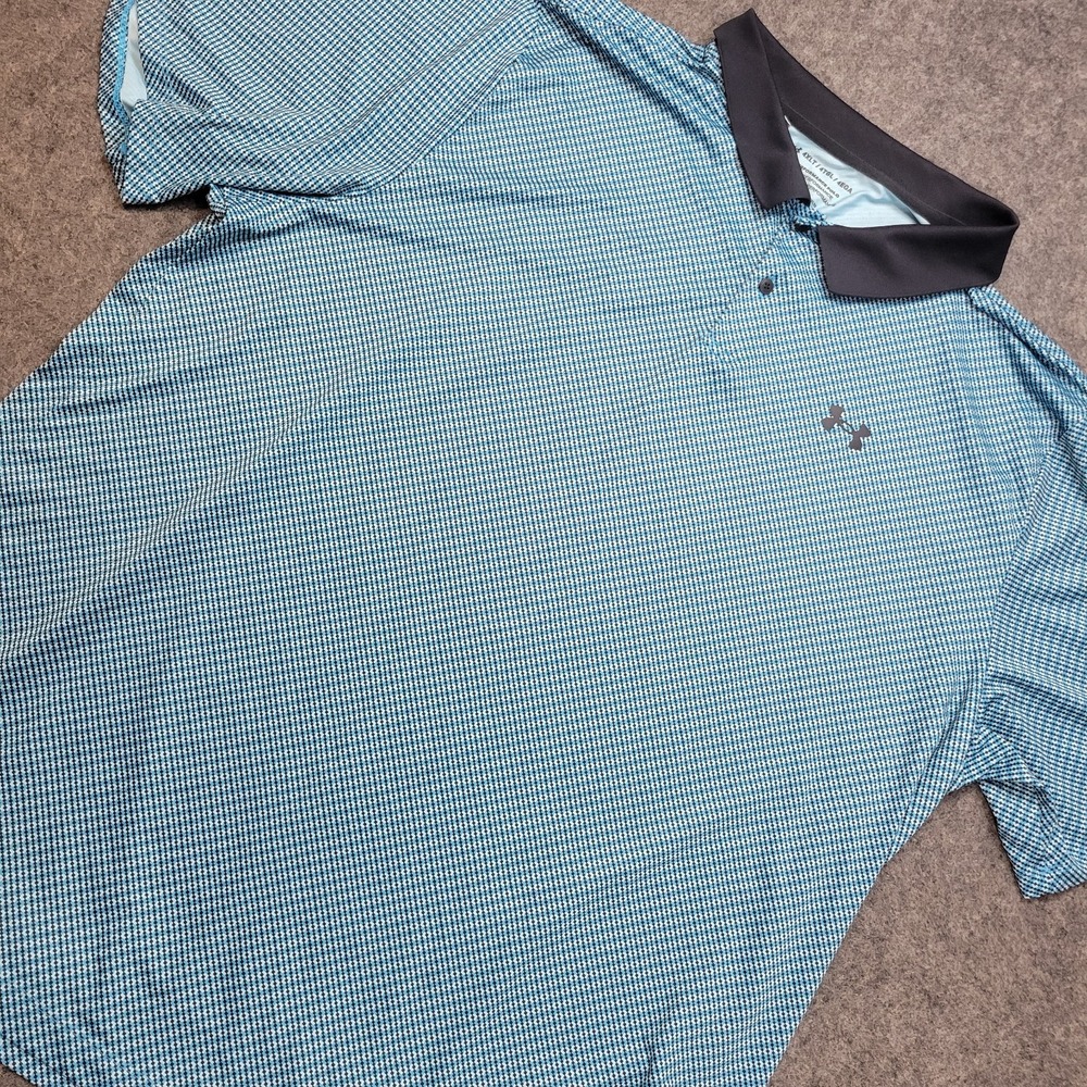 Under Armour Polo Mens 4XLT Blue Geometric Big & Tall The Performance Polo